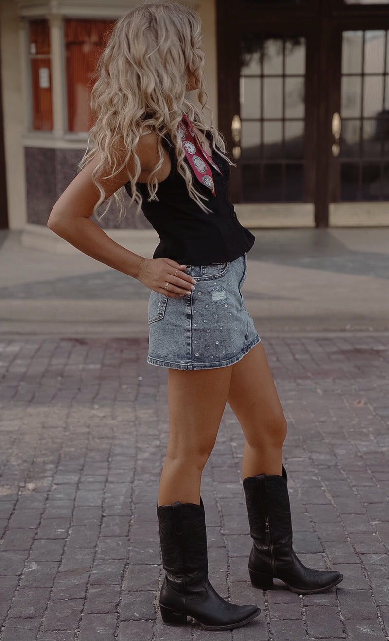 The Broadway Denim Skirt