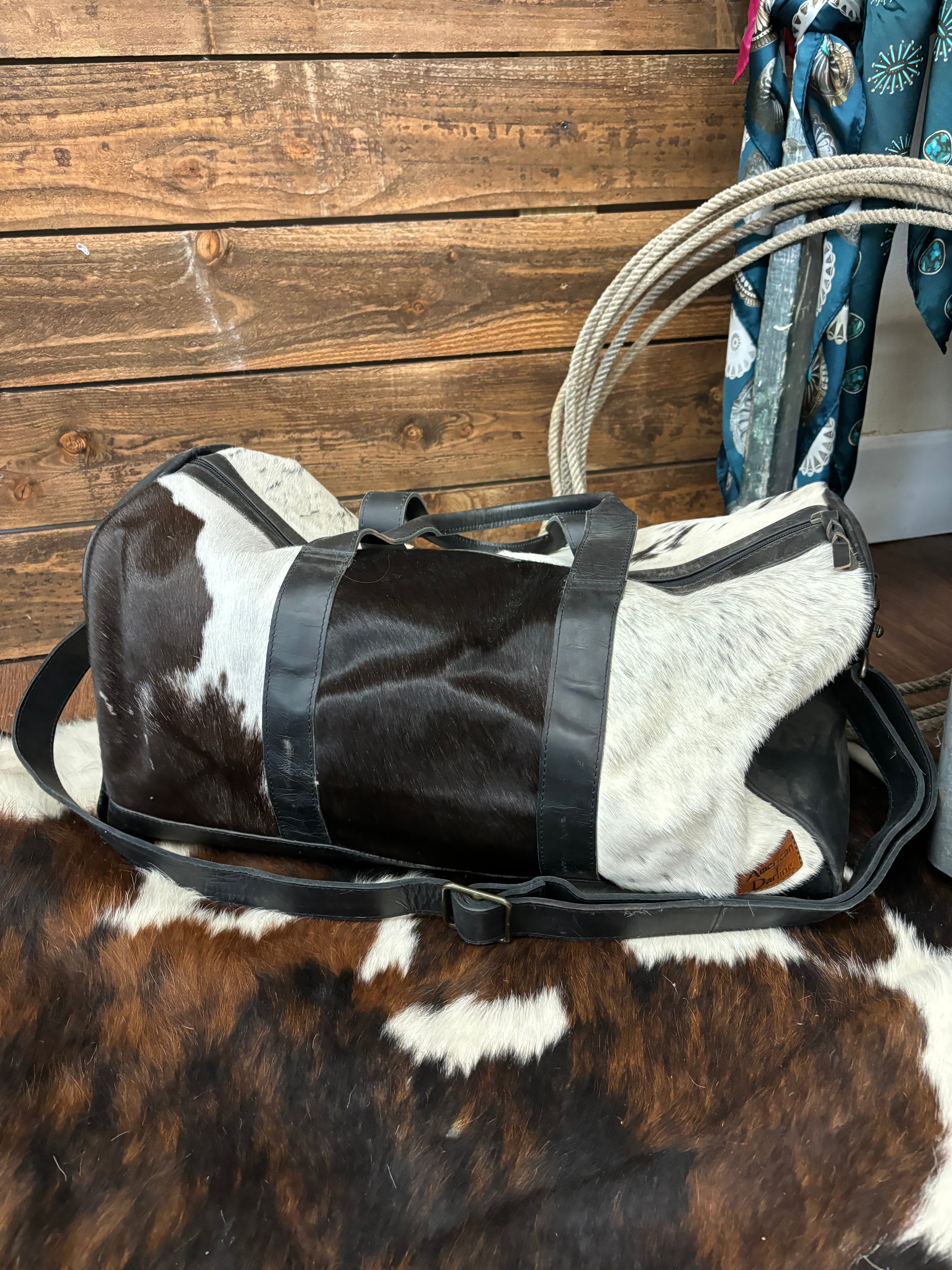 The On the Go Cowhide Duffle Bag