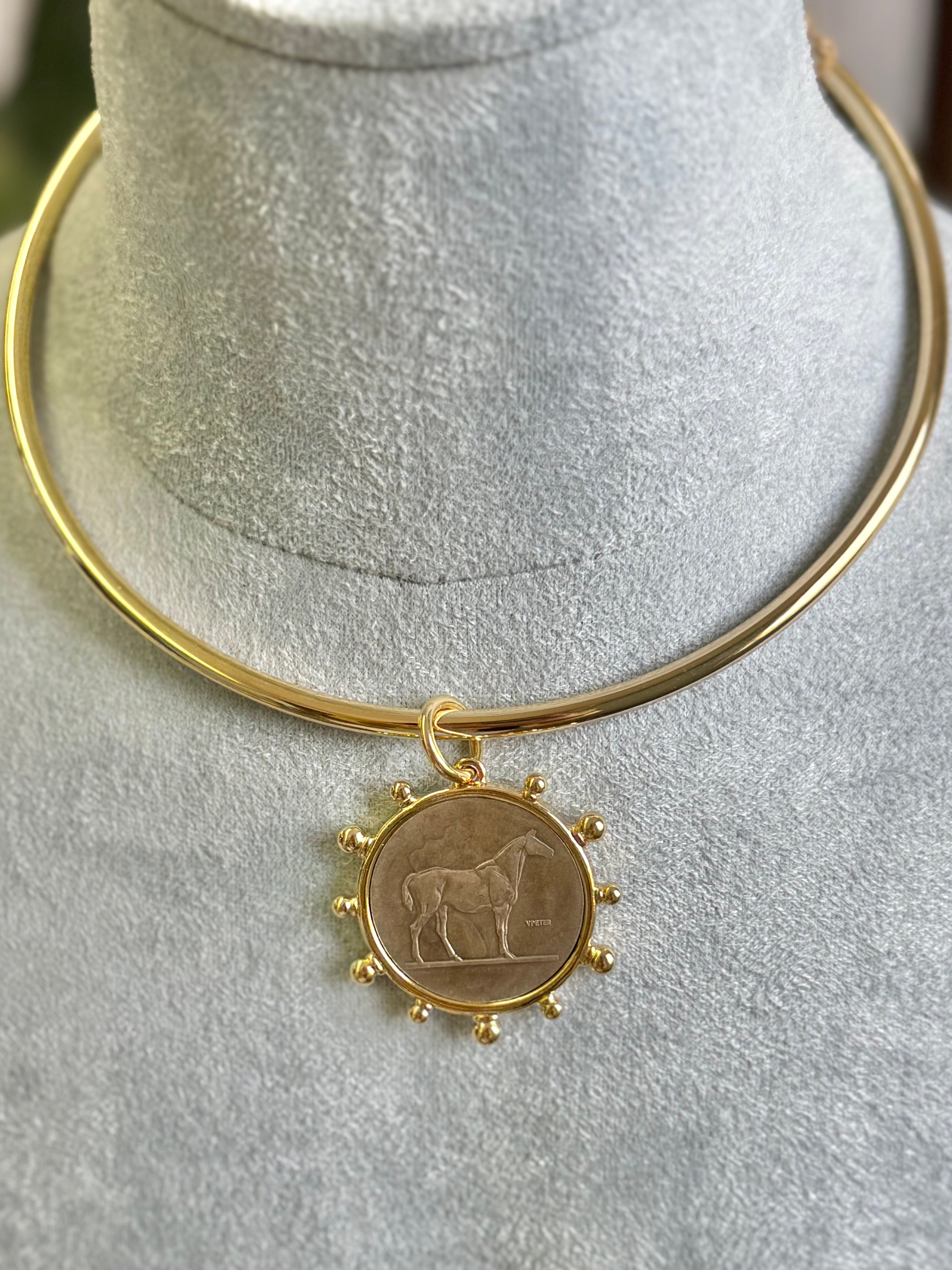 The Horse Coin Cuff Necklace