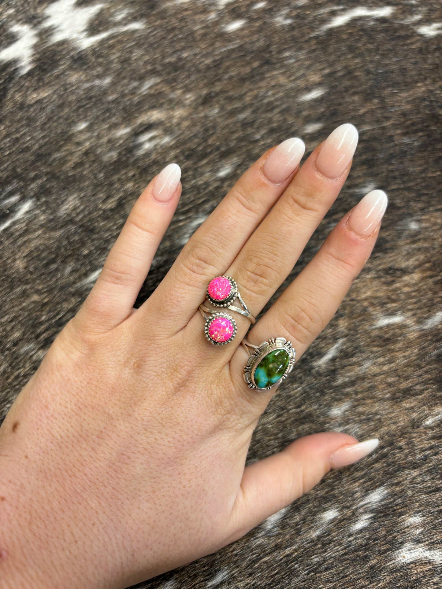 The Dolly Pink Opal Wrap Ring - size 8.5