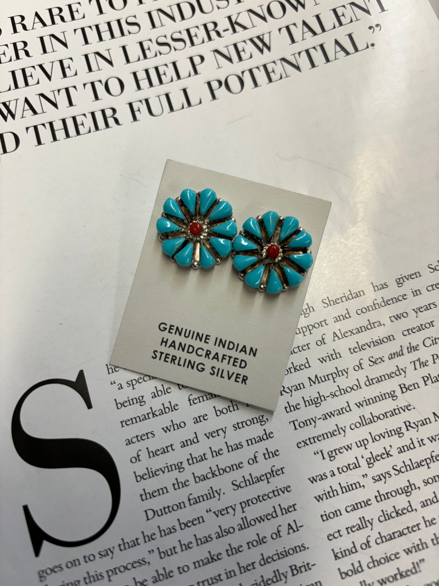 The Lindie Authentic Turquoise Cluster Studs