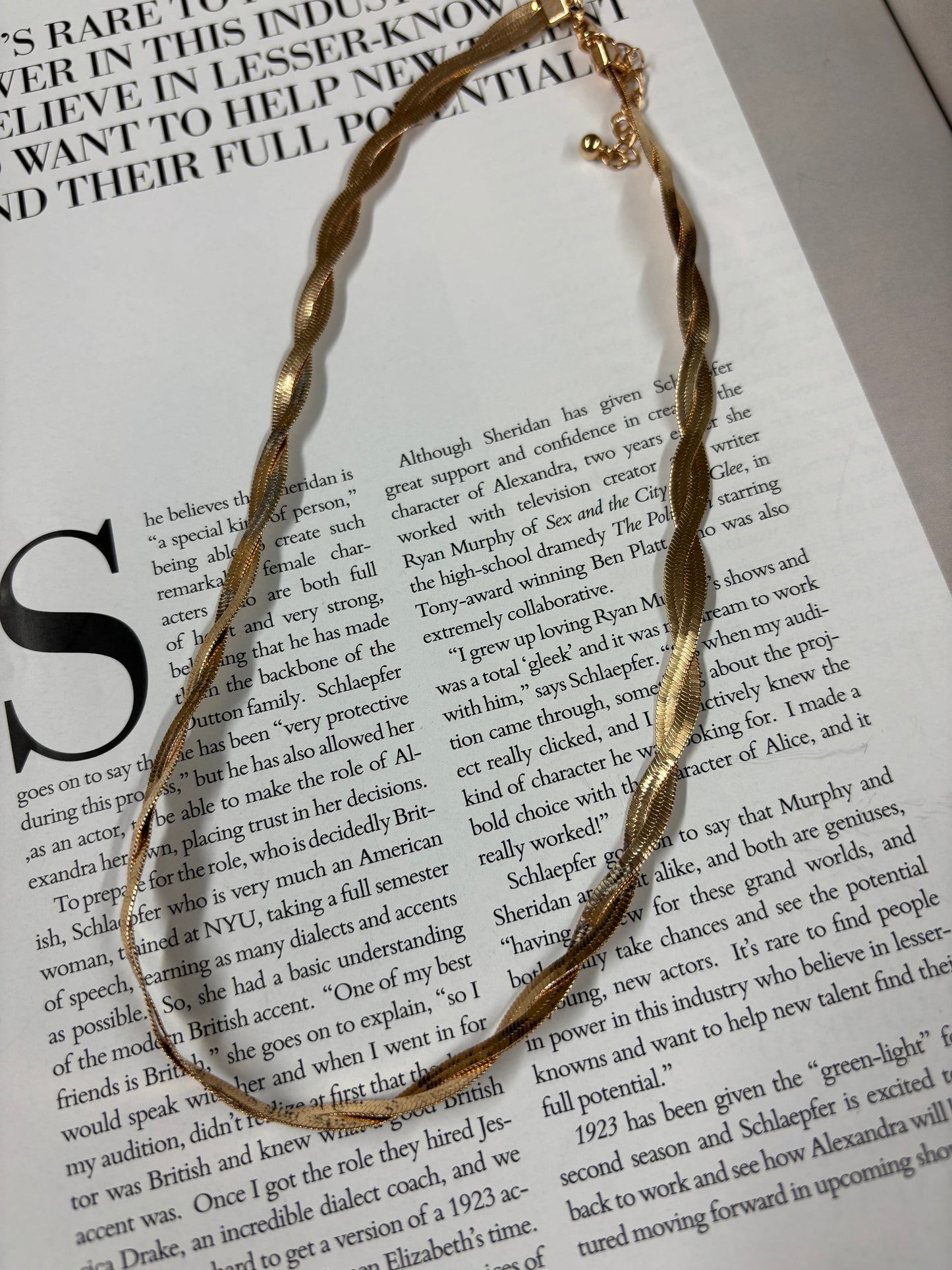 The Lindie Gold Herringbone Necklace