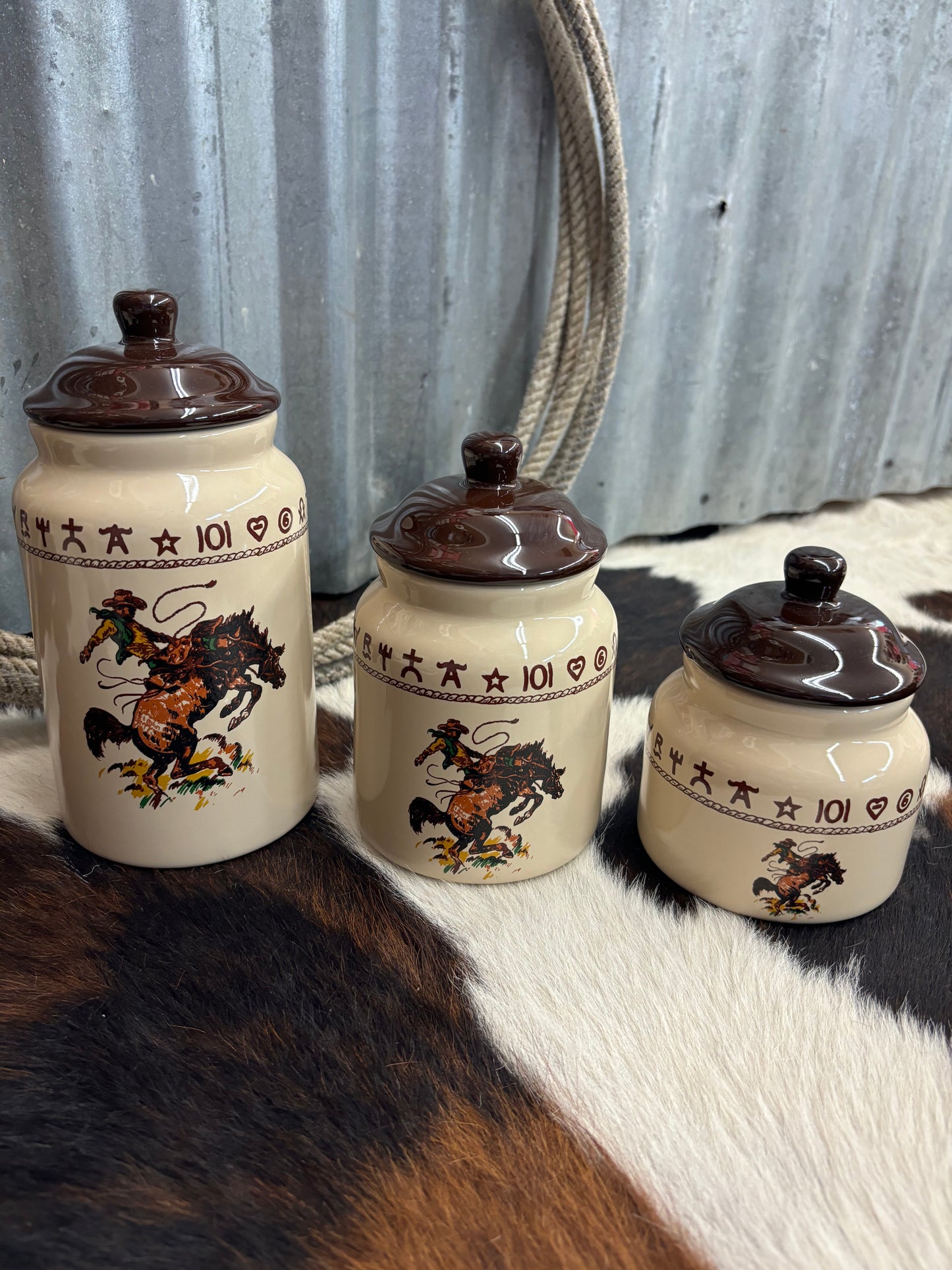 The Bronc Buster 3 Piece Canister Set