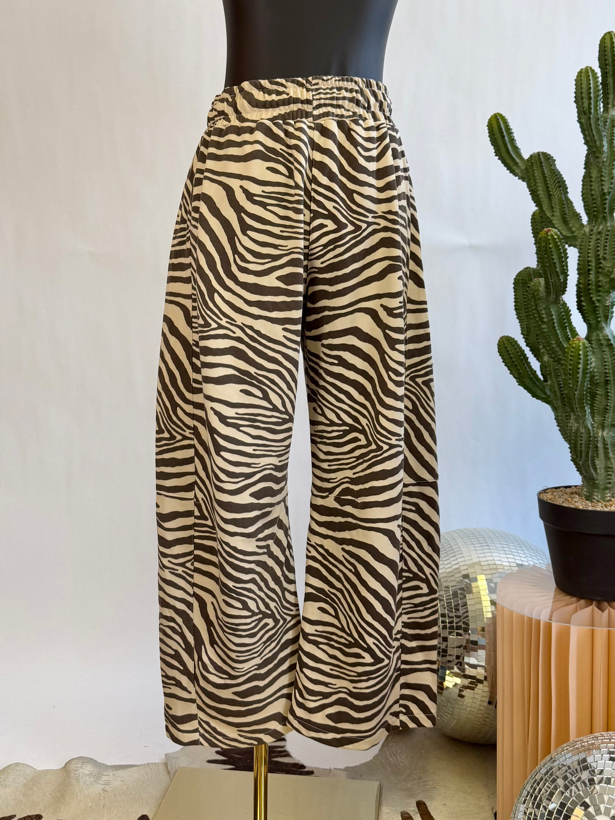 The Wild Instinct Zebra Barrel Sweatpants