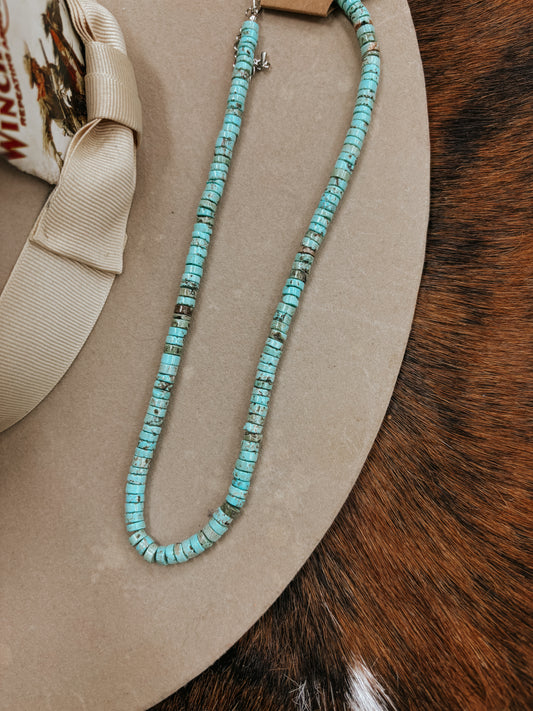 The 16" Heishi Turquoise Necklace