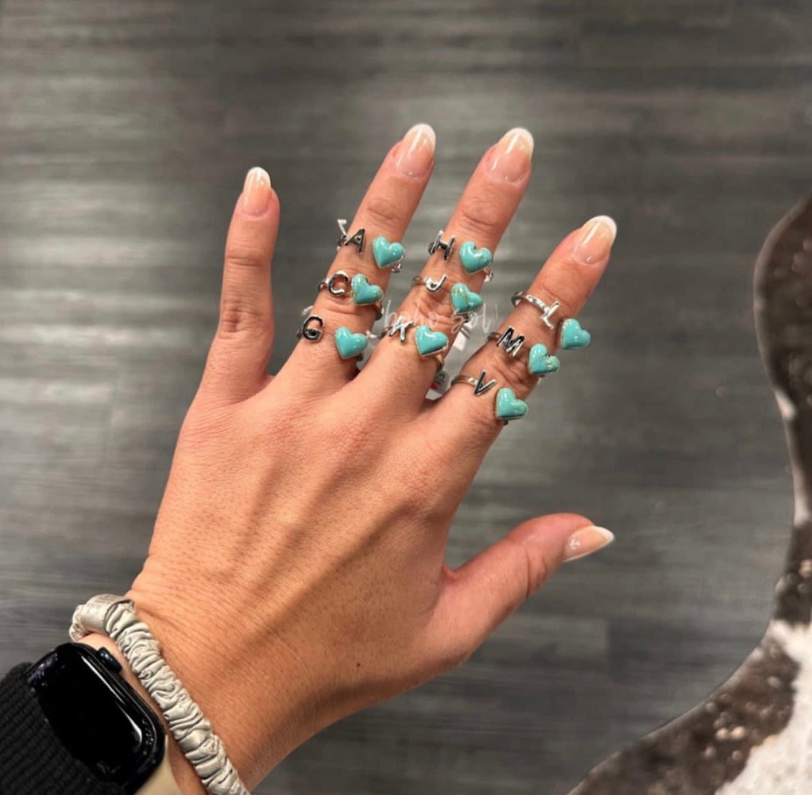 The Heart Letter Ring - Size 6-8