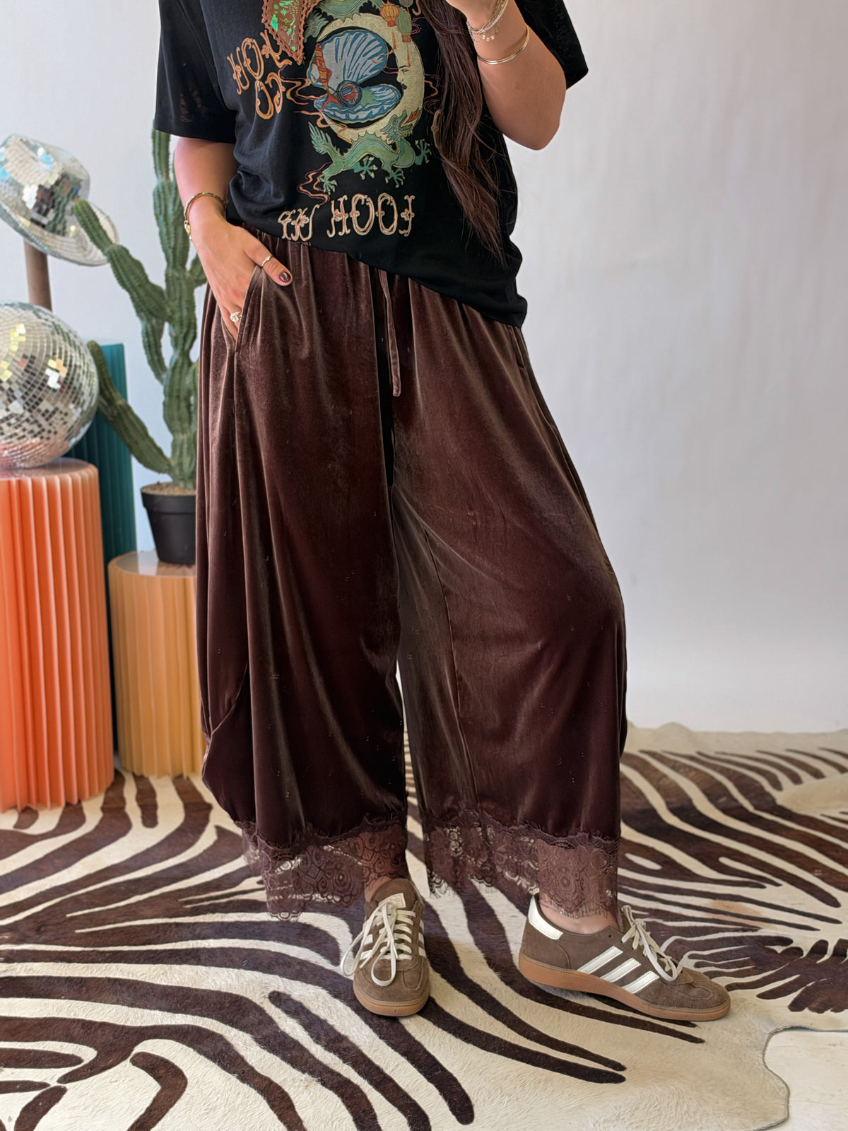 The Daydream Lace Balloon Pants - Velvet