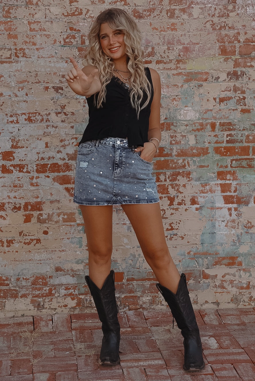 The Broadway Denim Skirt