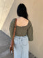 The Olive Peplum Top