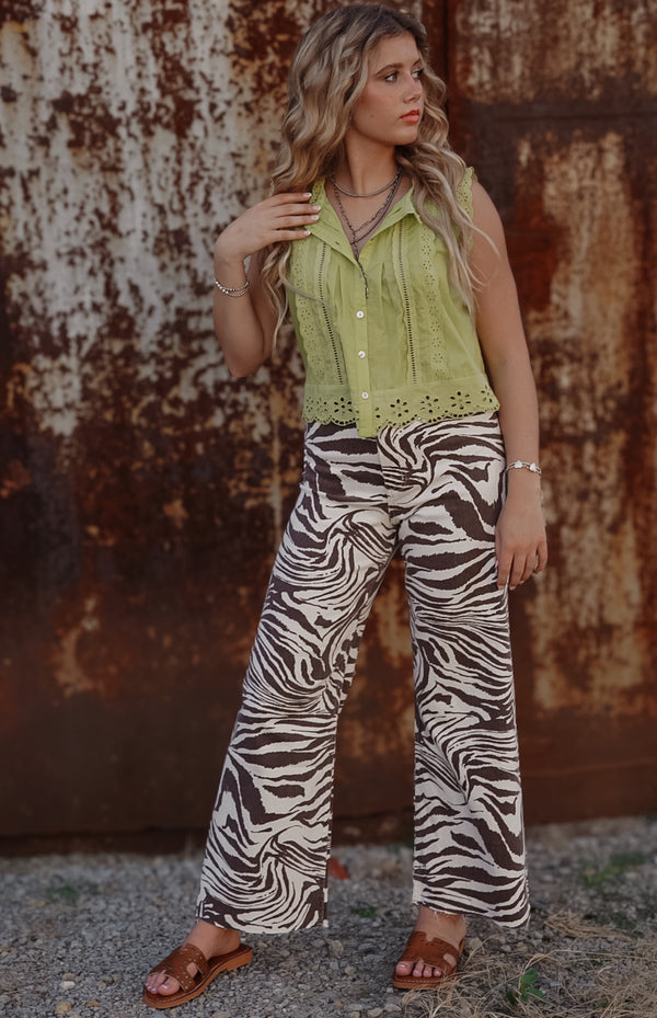 The Moxie Zebra Print Pants