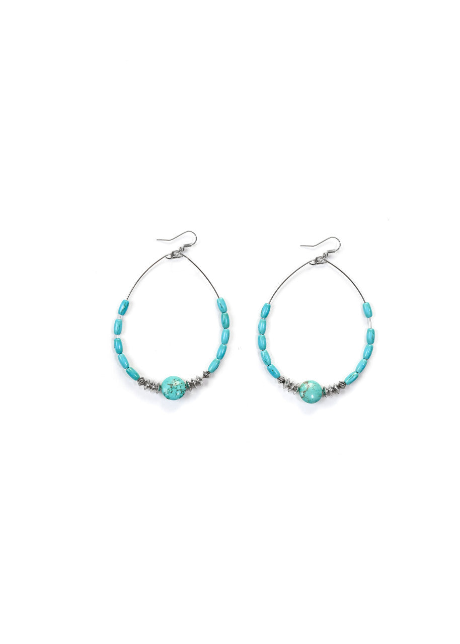 The Carli Beaded Wire Hoop Earrings