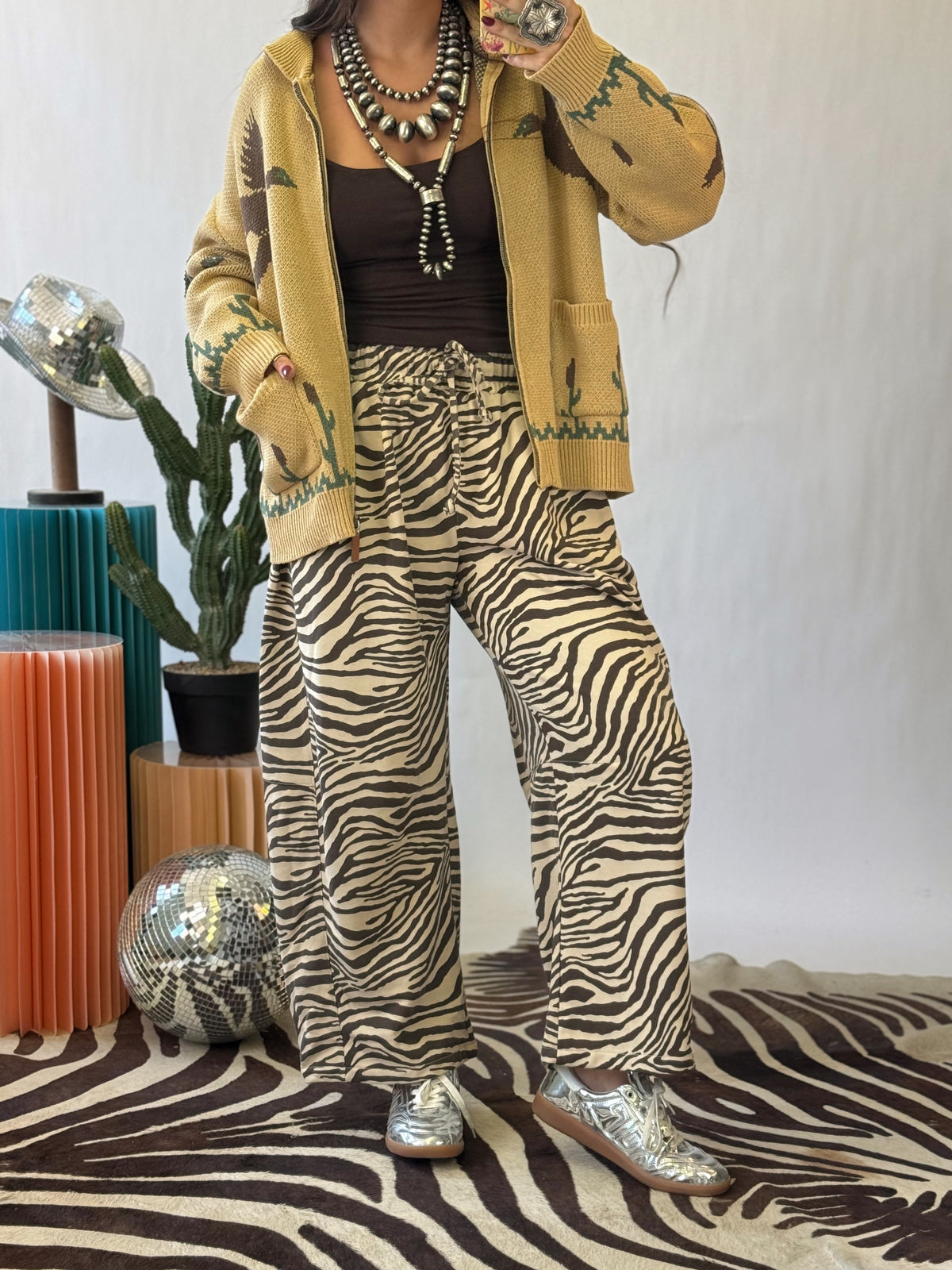 The Wild Instinct Zebra Barrel Sweatpants