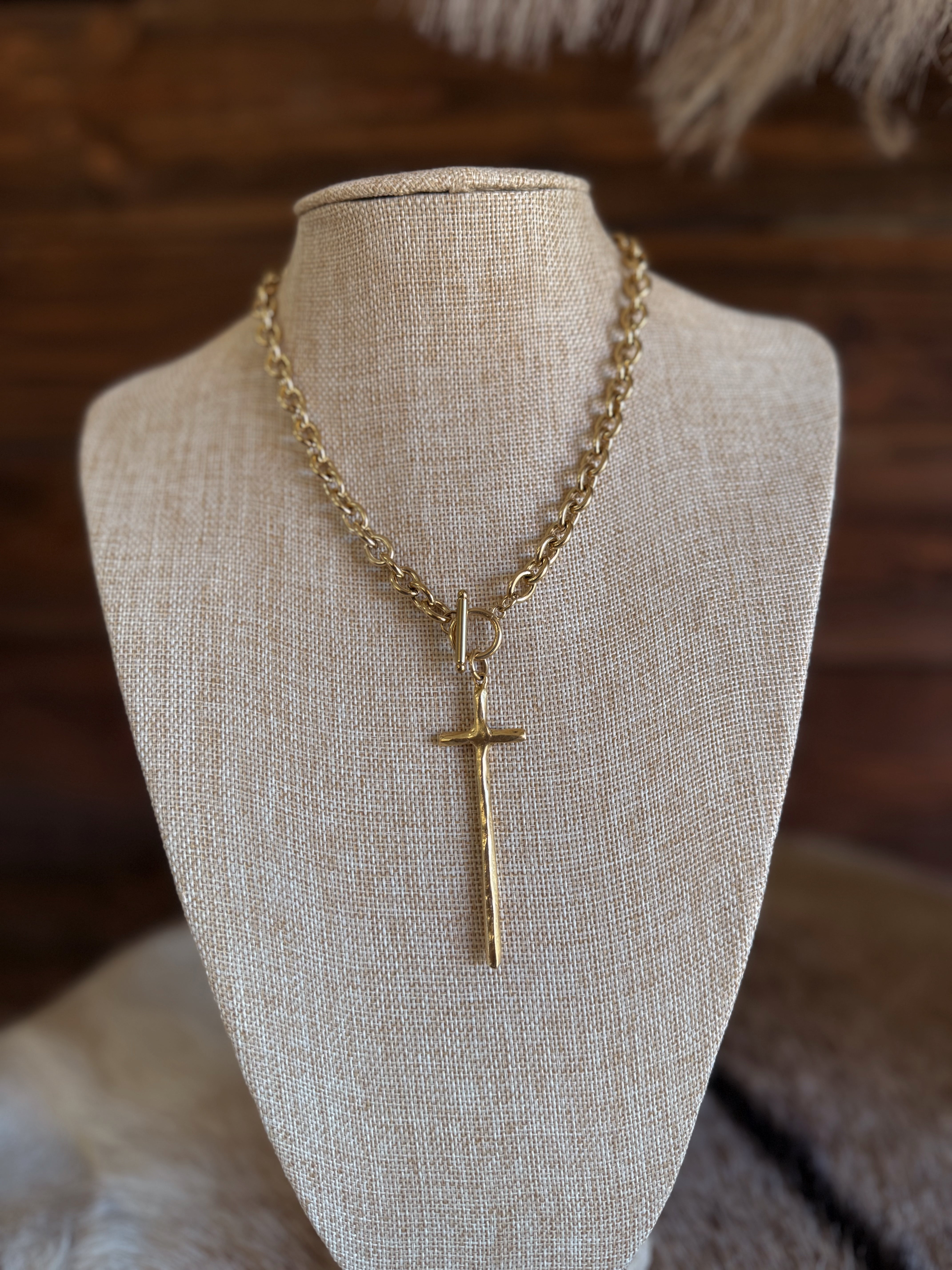 The Elongated Cross Toggle Necklace