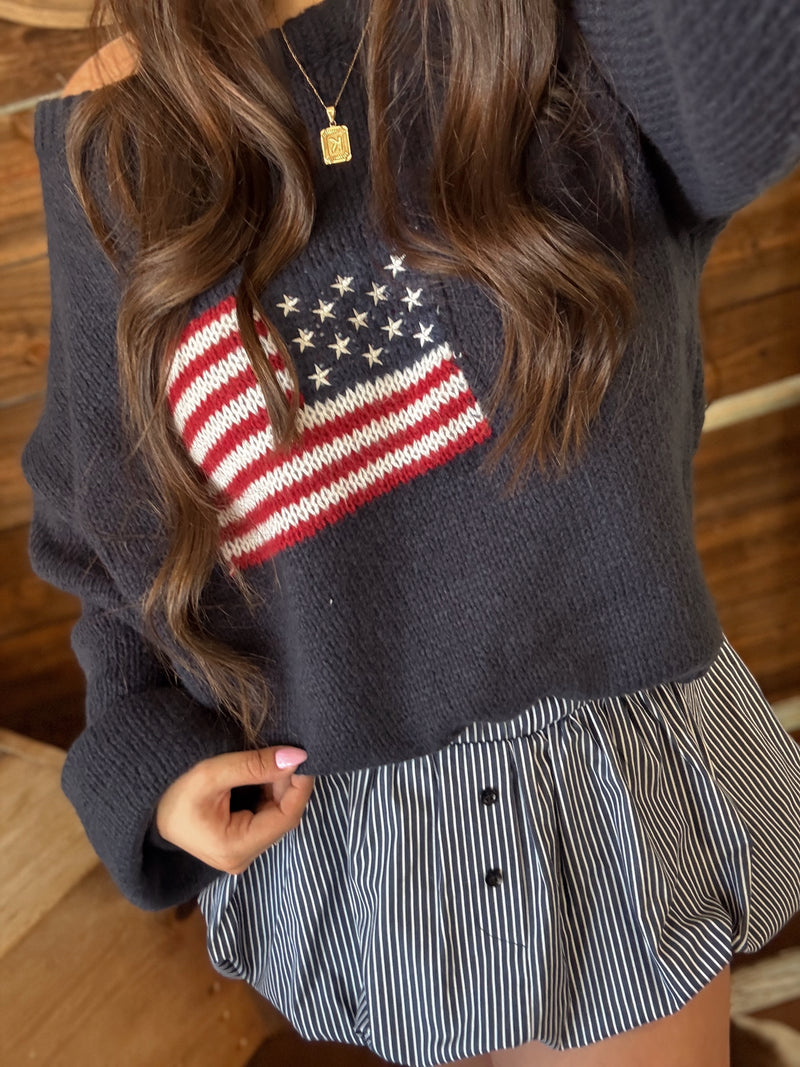 The Roxy Mini Pinstripe Bubble Skirt