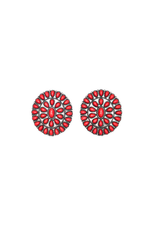 The Large Red Cluster Earring