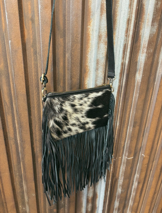 The Bryleigh Cowhide Leather Fringe Crossbody