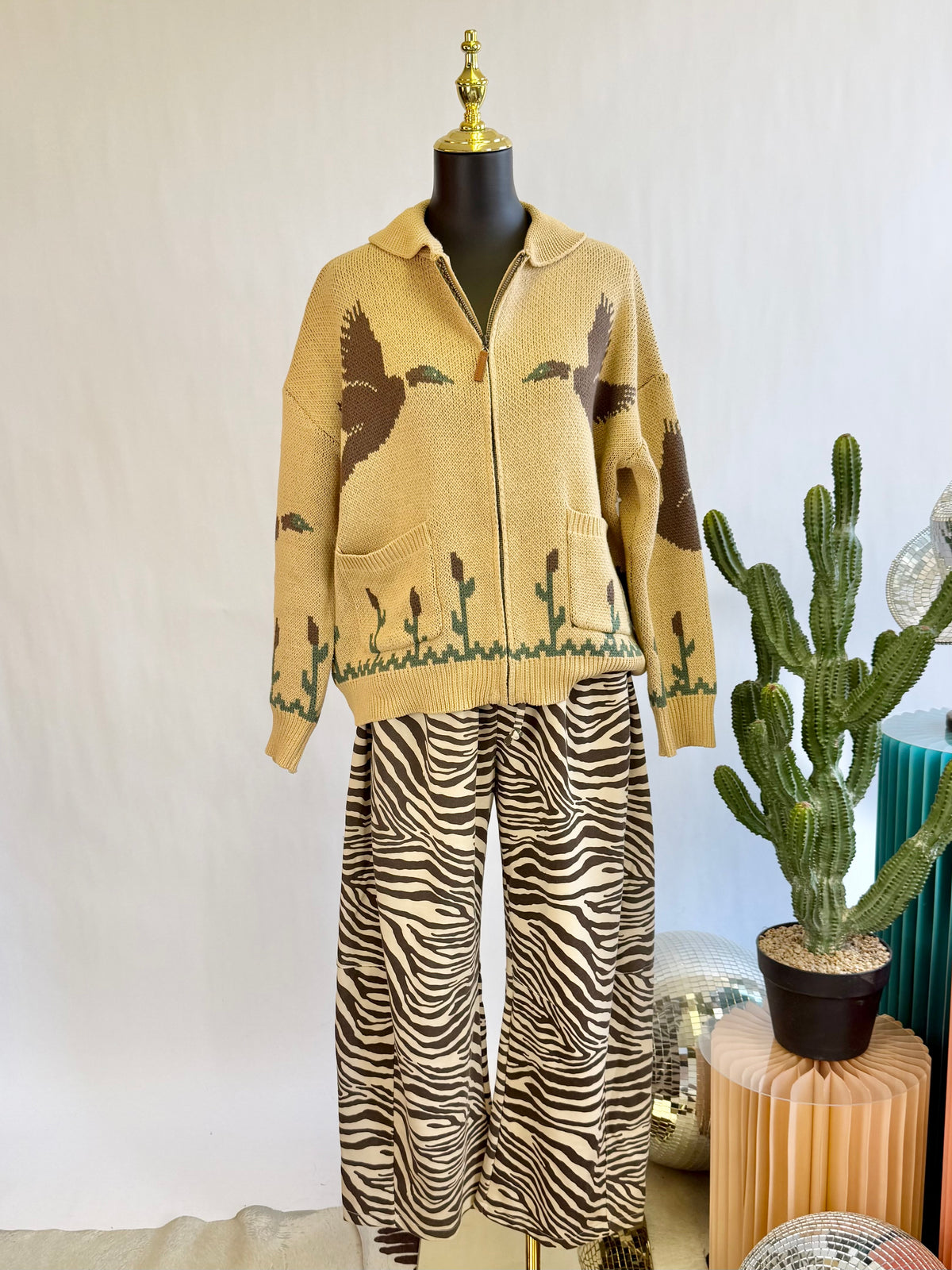 The Wild Instinct Zebra Barrel Sweatpants