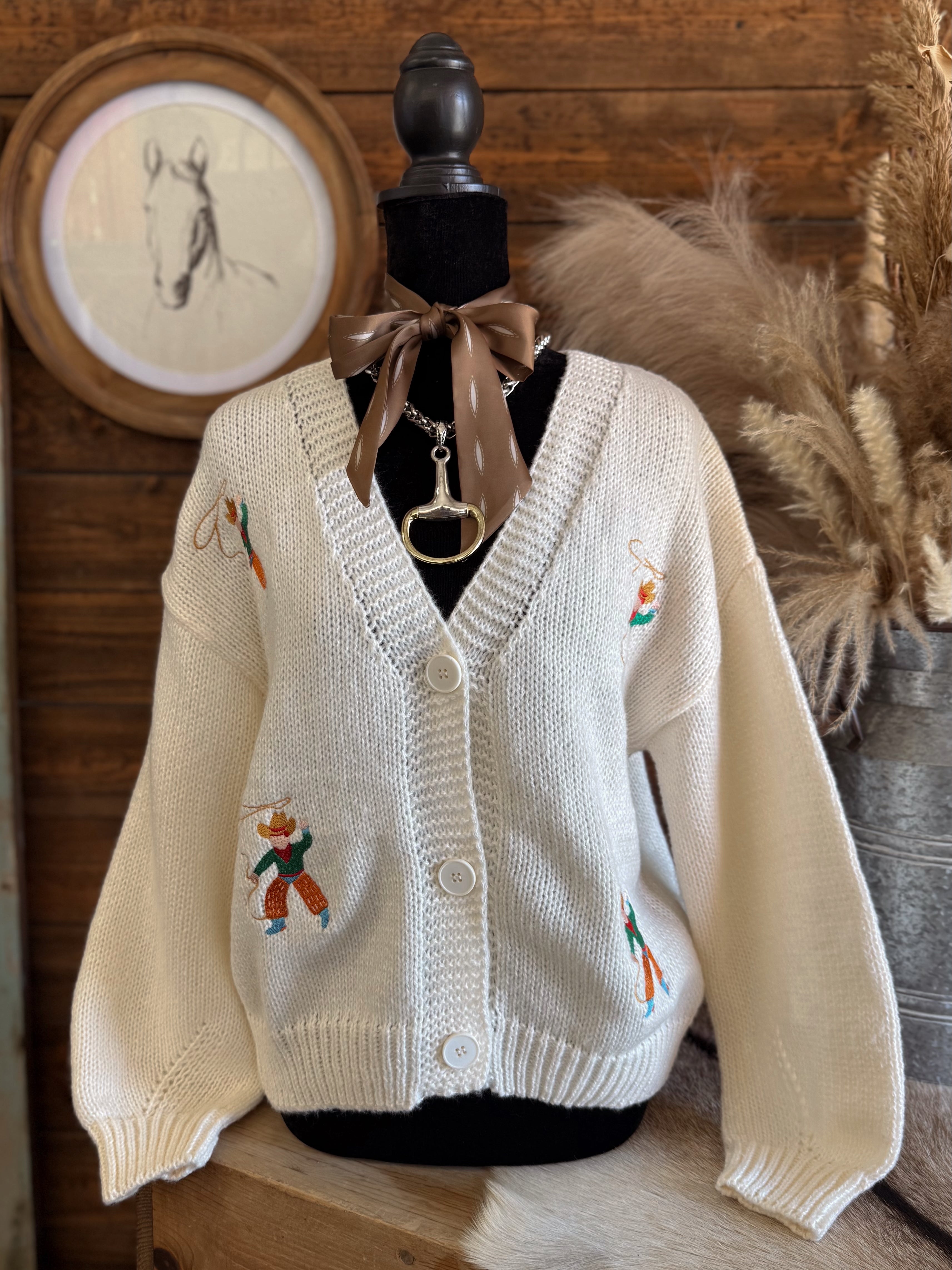 The Roping Cowboy Cardigan