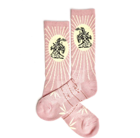 The Bucking Dusty Pink Western Socks