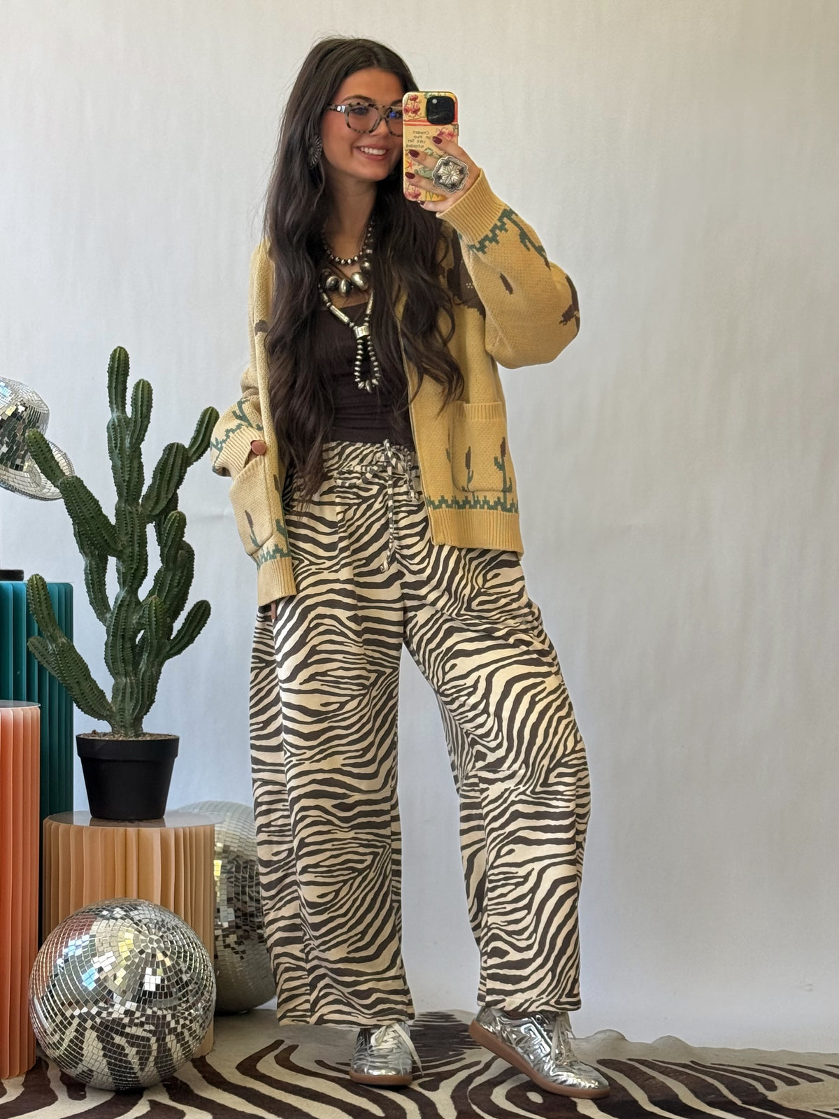 The Wild Instinct Zebra Barrel Sweatpants
