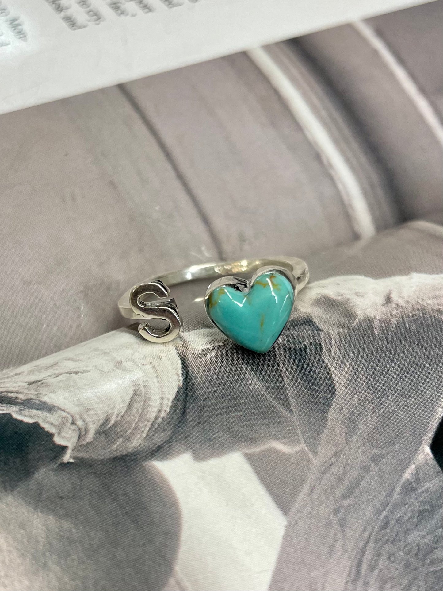The Heart Letter Ring - Size 9-11