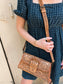 The American Darling Antique Tan Tooled Leather Purse