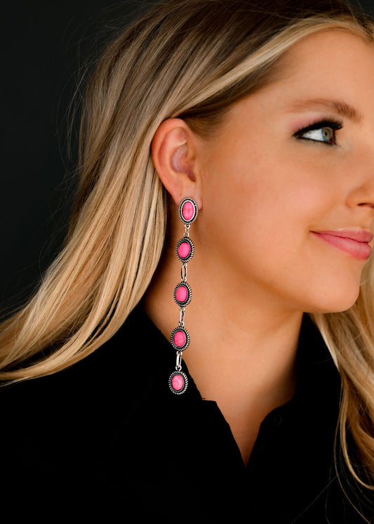 The Pink 5 Stone Drop Earrings