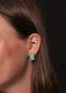 The Gold Rectangle Turquoise Stud Earrings
