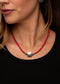 The Red Stone Cylinder Bead Necklace