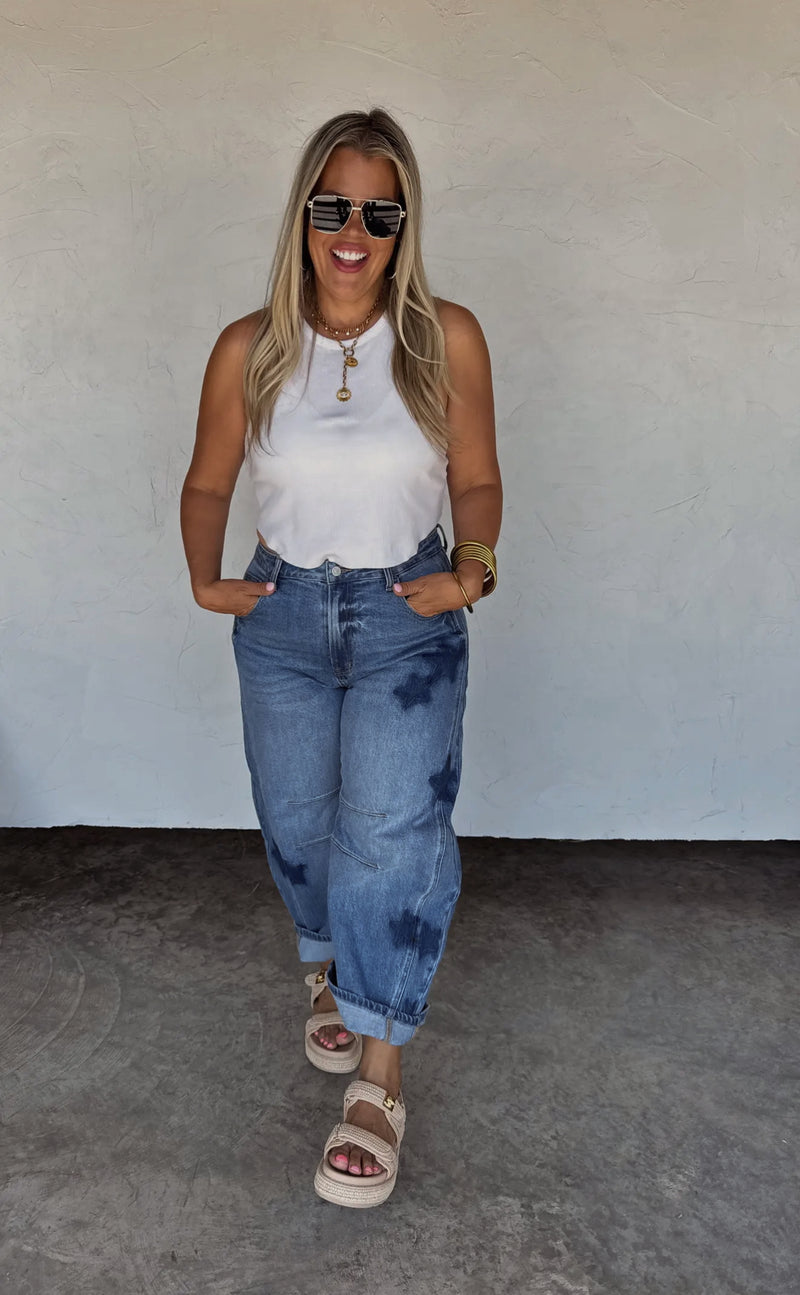 The Born to Shine Barrel Jeans