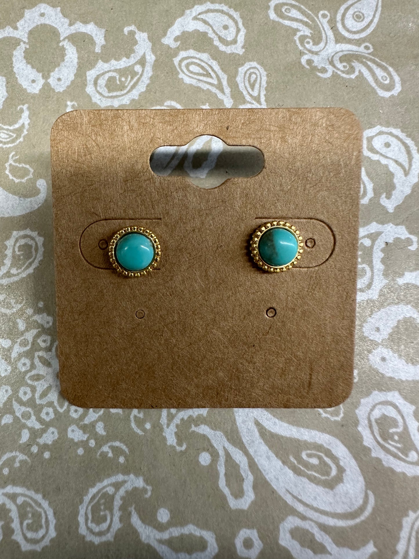 The Golden Turquoise Studs