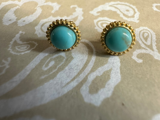 The Golden Turquoise Studs