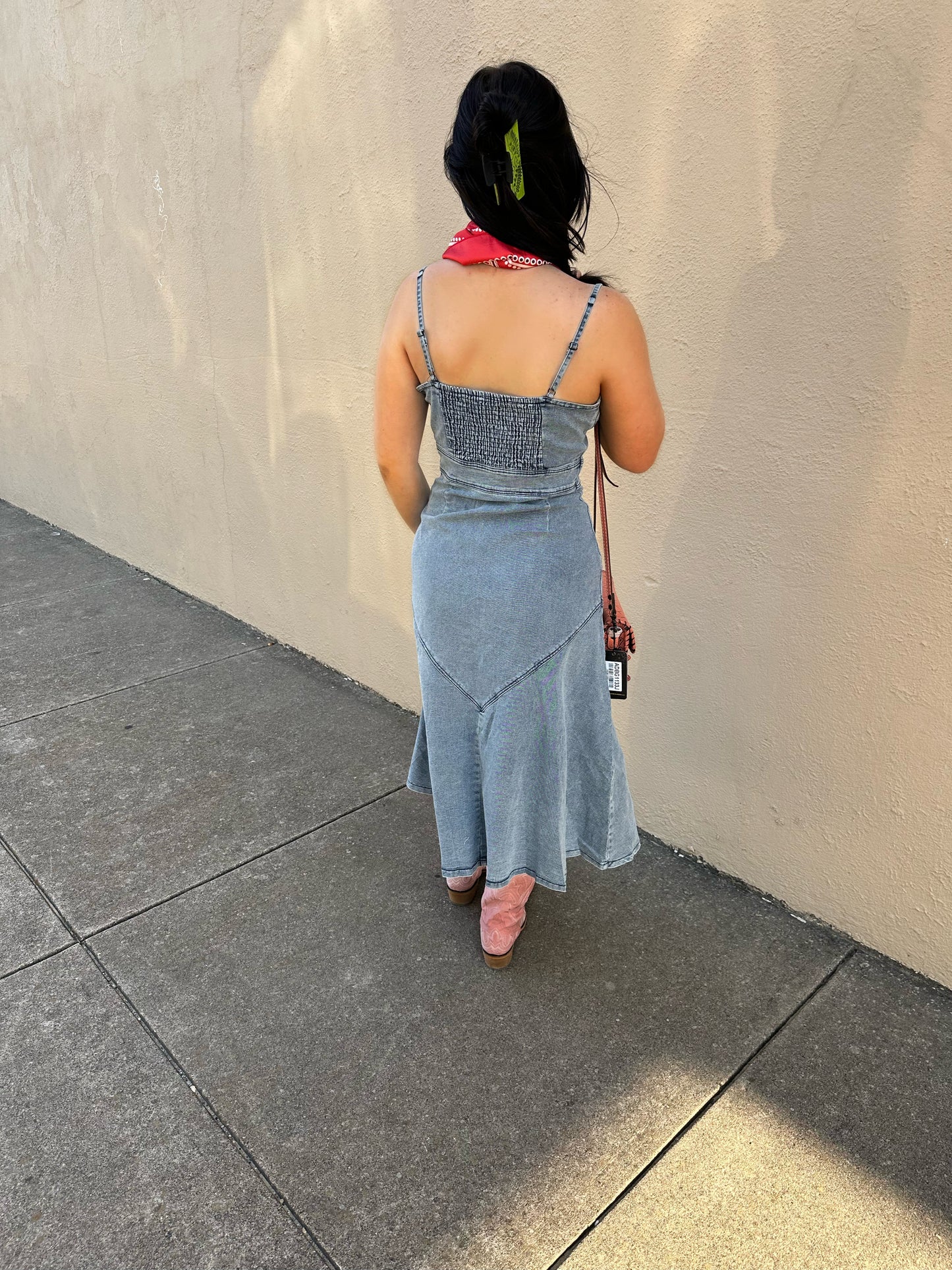 The Callie Denim Maxi Dress