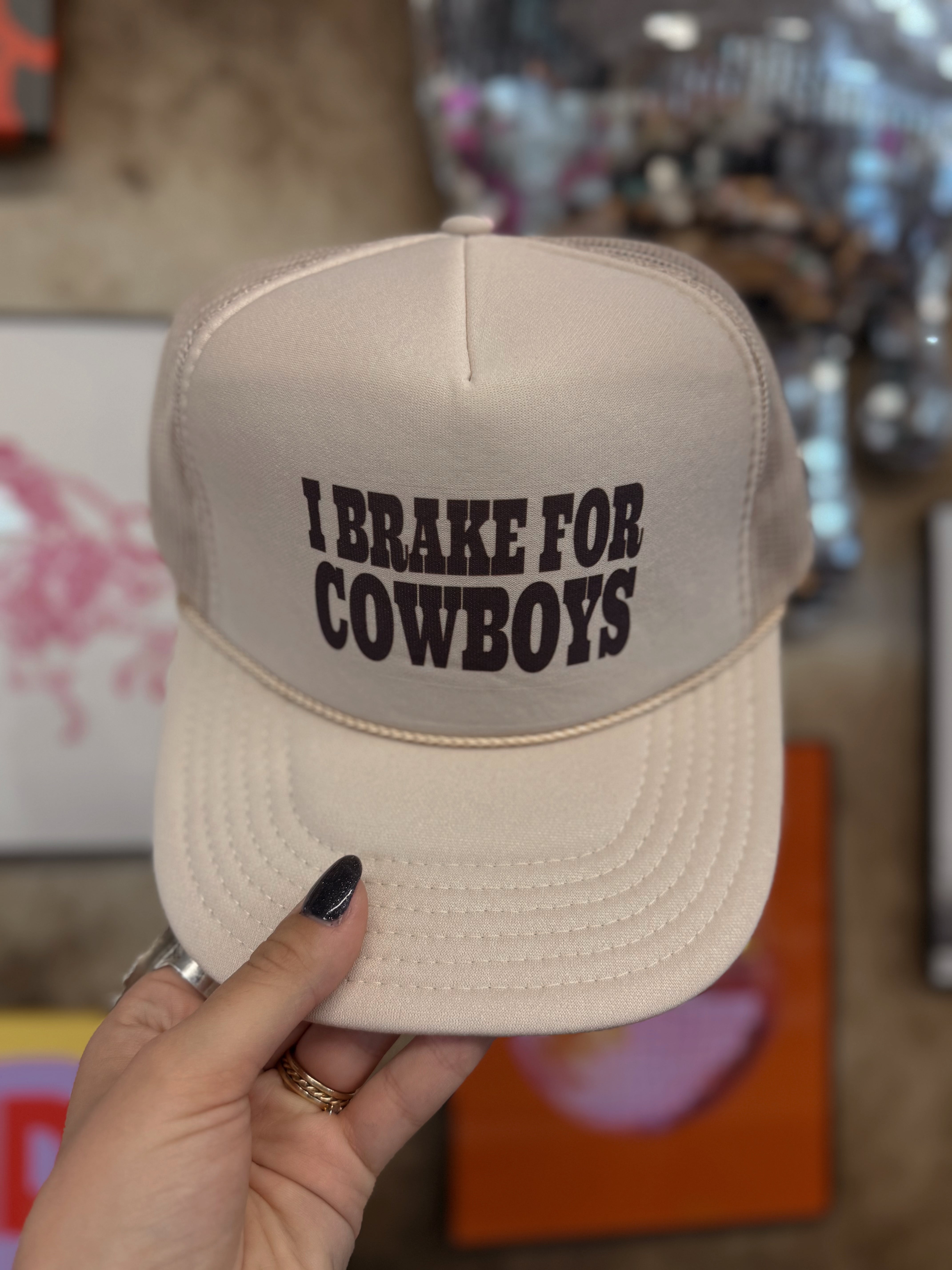 The "I Brake For Cowboys" Trucker Hat