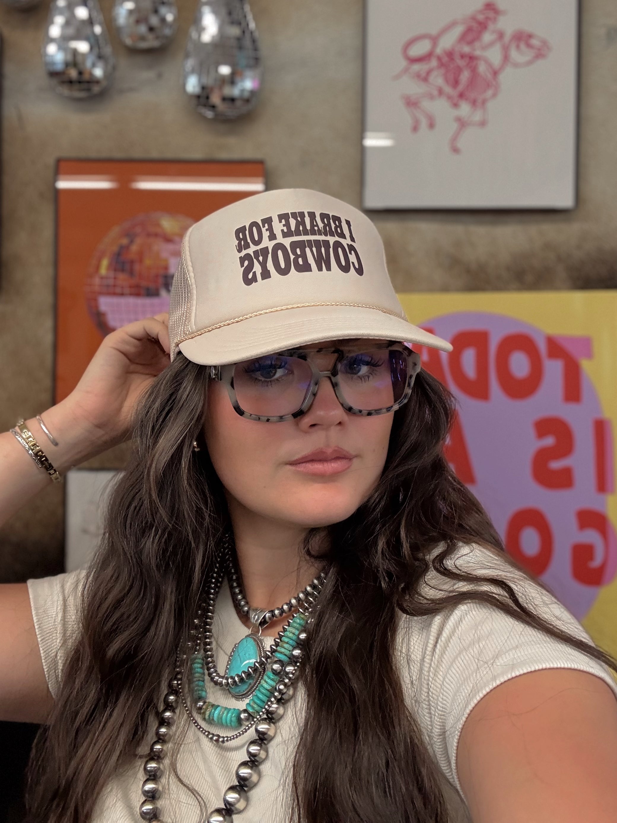 The "I Brake For Cowboys" Trucker Hat