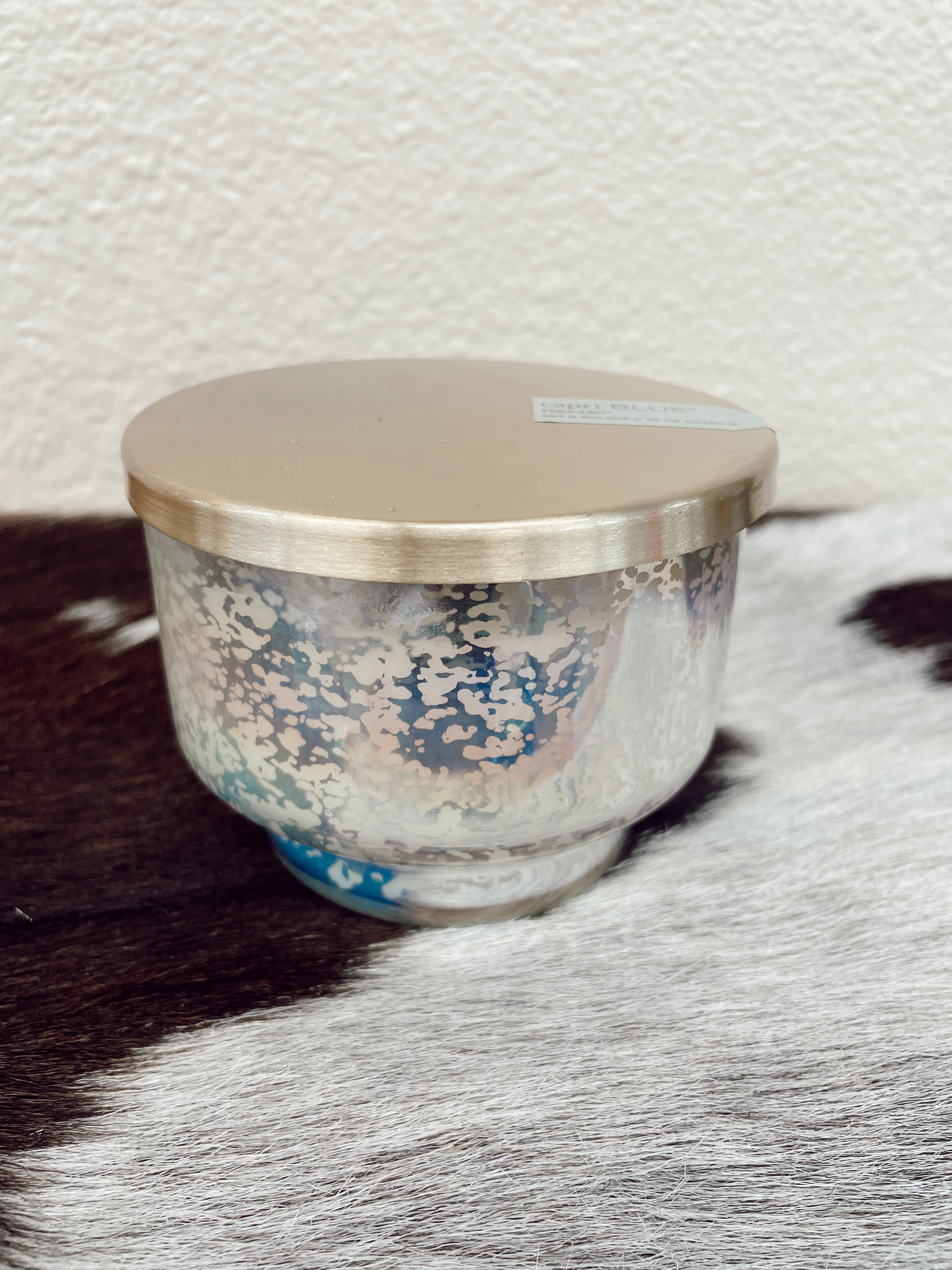 The Capri Blue Volcano Mercury Iridescent Inverted Jar, 10 oz