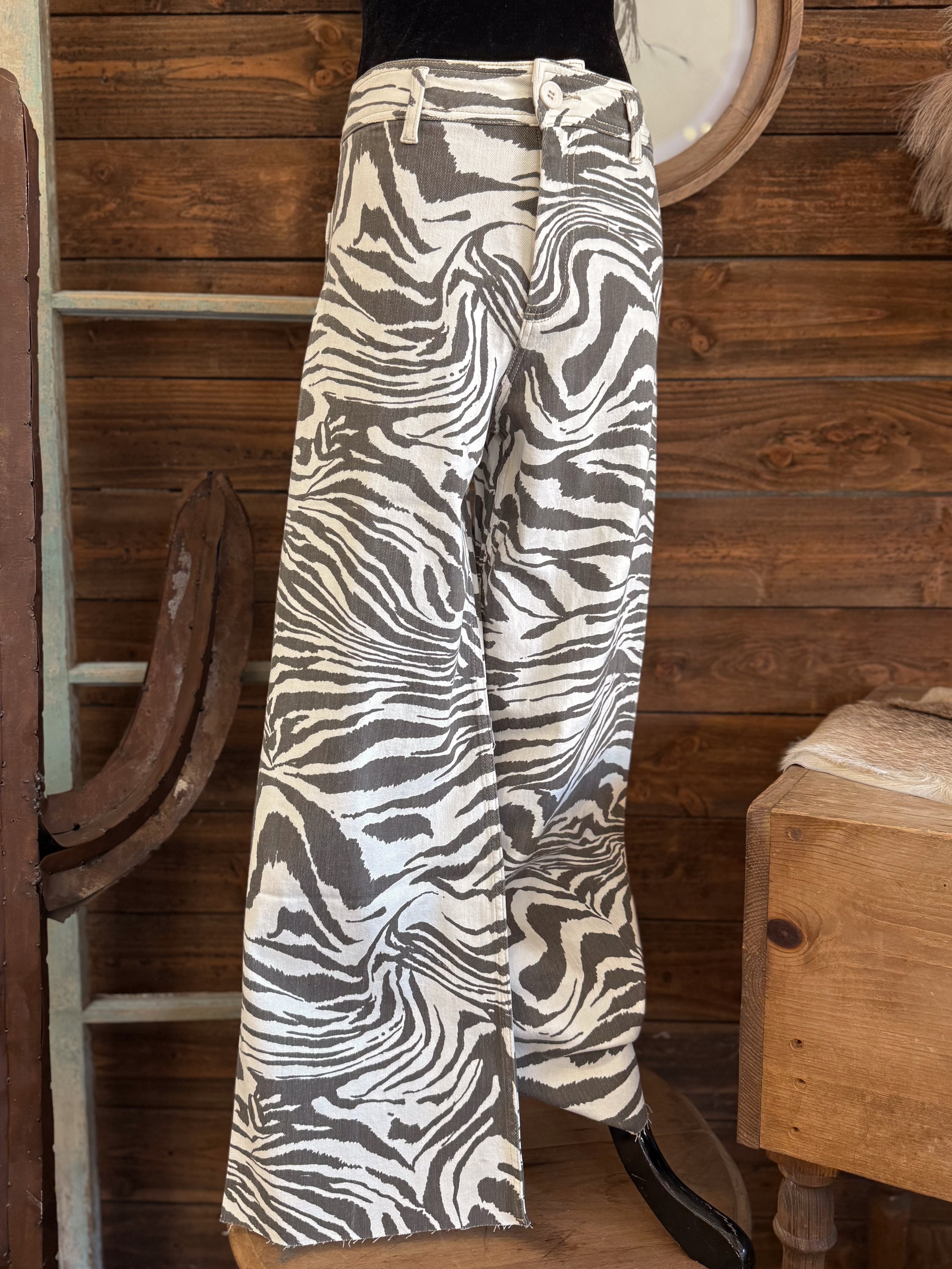 The Moxie Zebra Print Pants - Restock