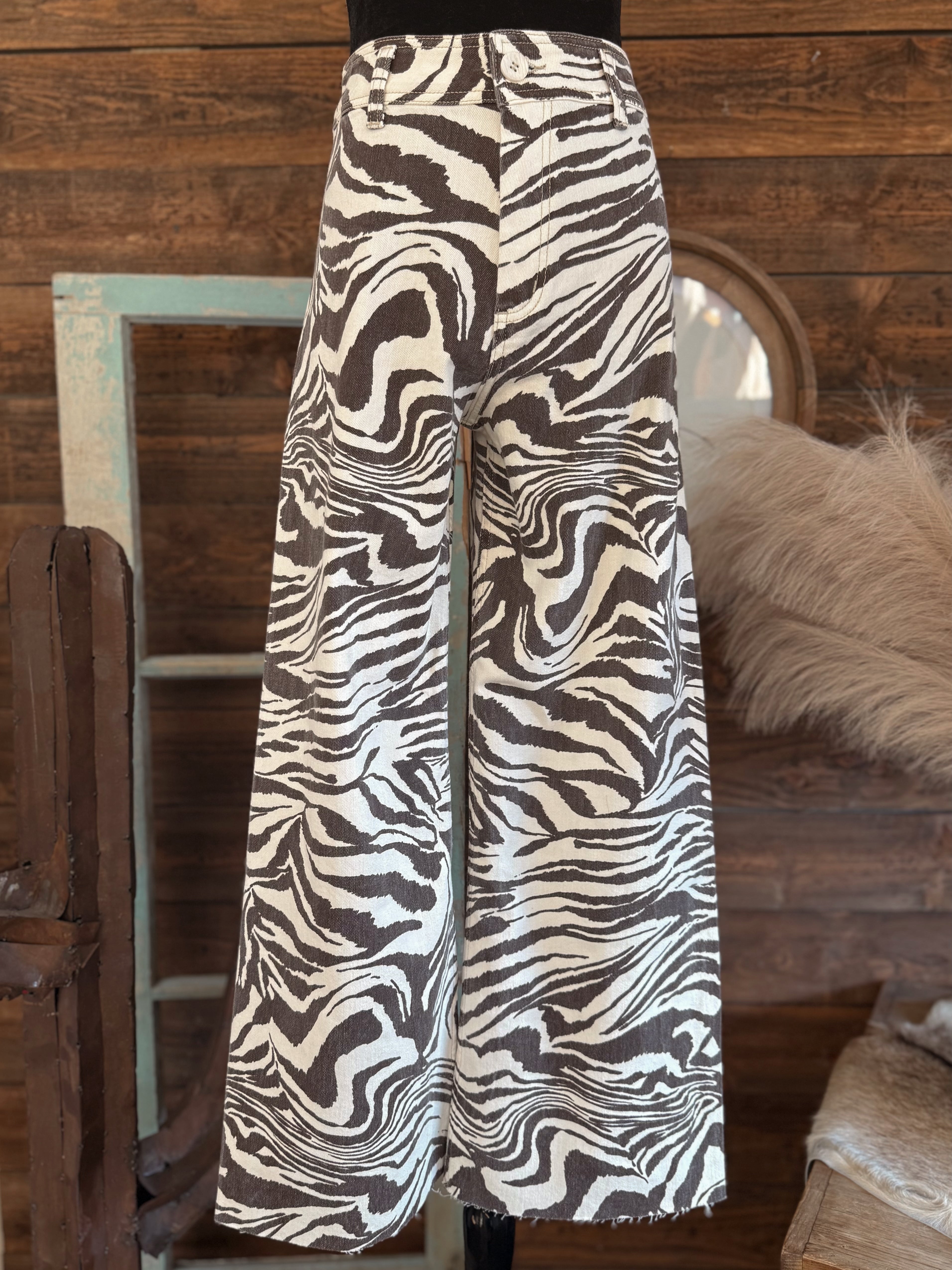 The Moxie Zebra Print Pants - Restock