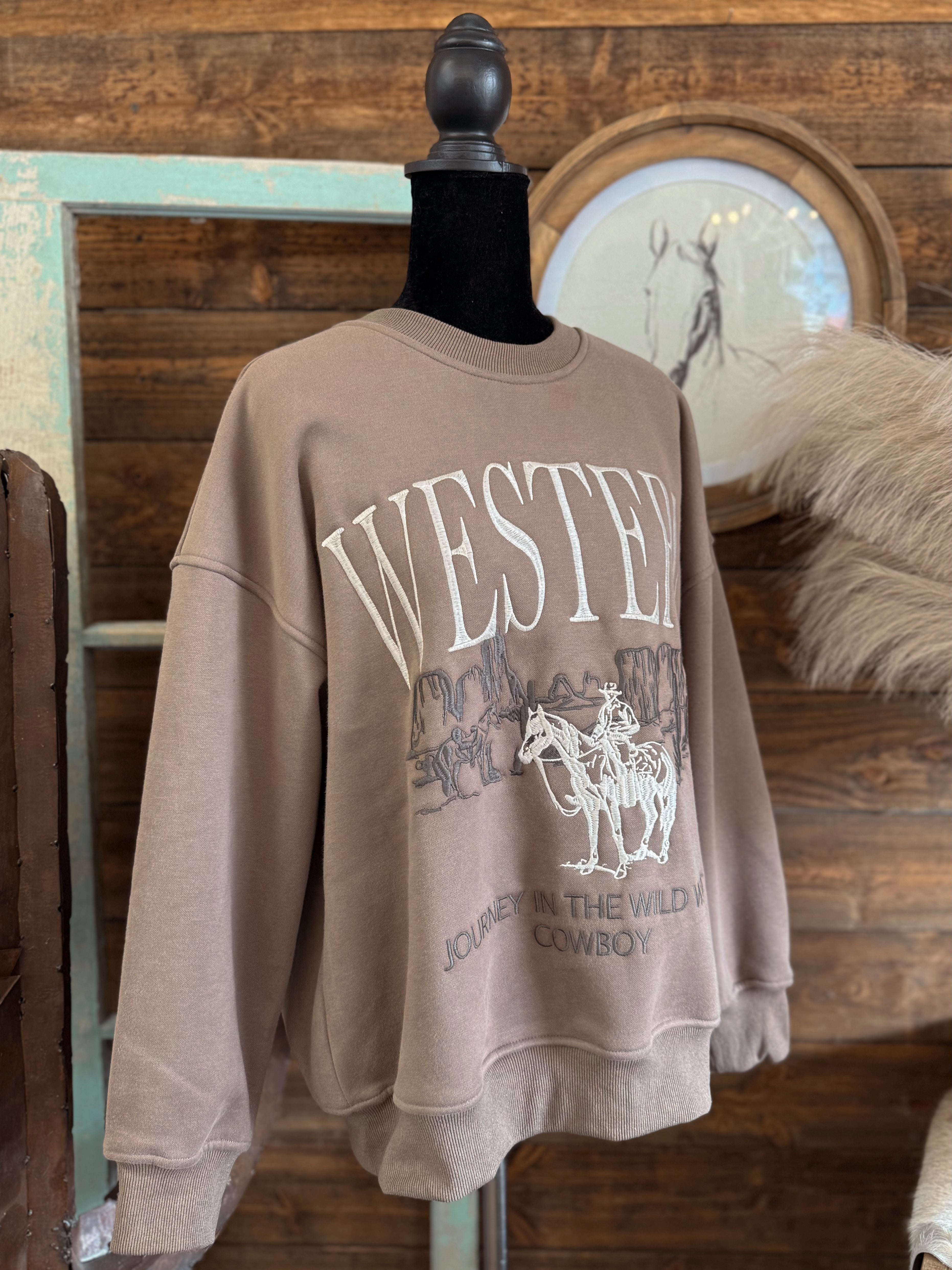 The Scenic Cowboy Embroidered Sweatshirt