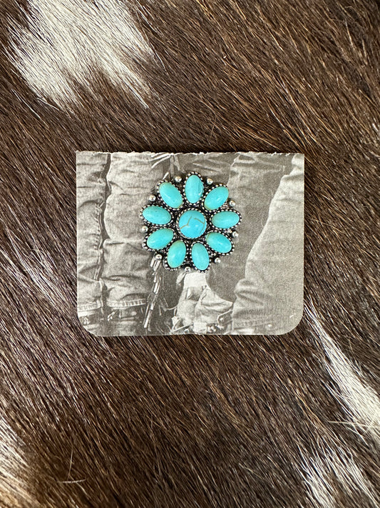 The Turquoise Cluster Hat Pin