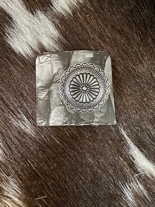 The Silver Stamped Concho Hat Pin