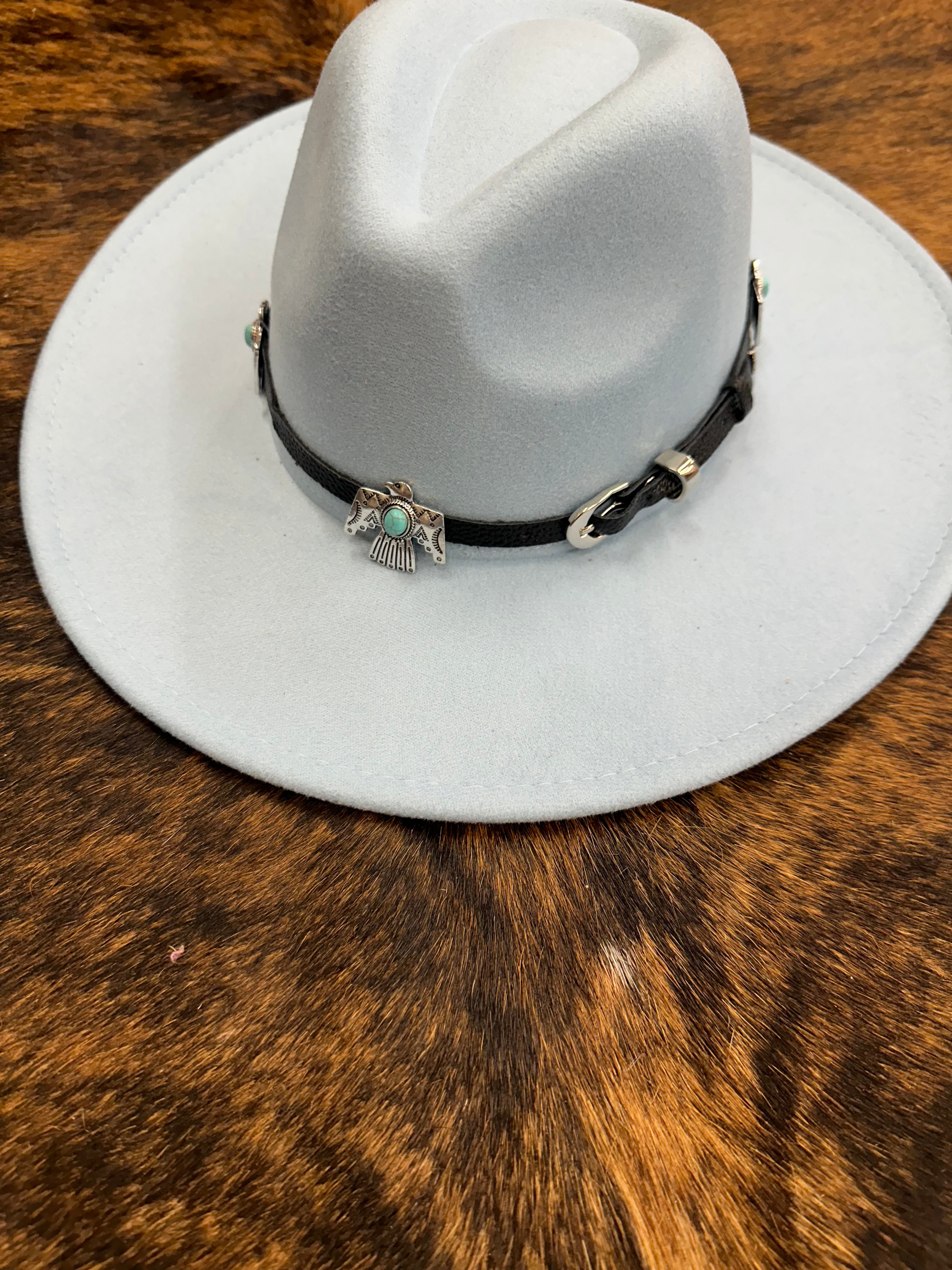 The Thunderbird Black Leather Hat Band