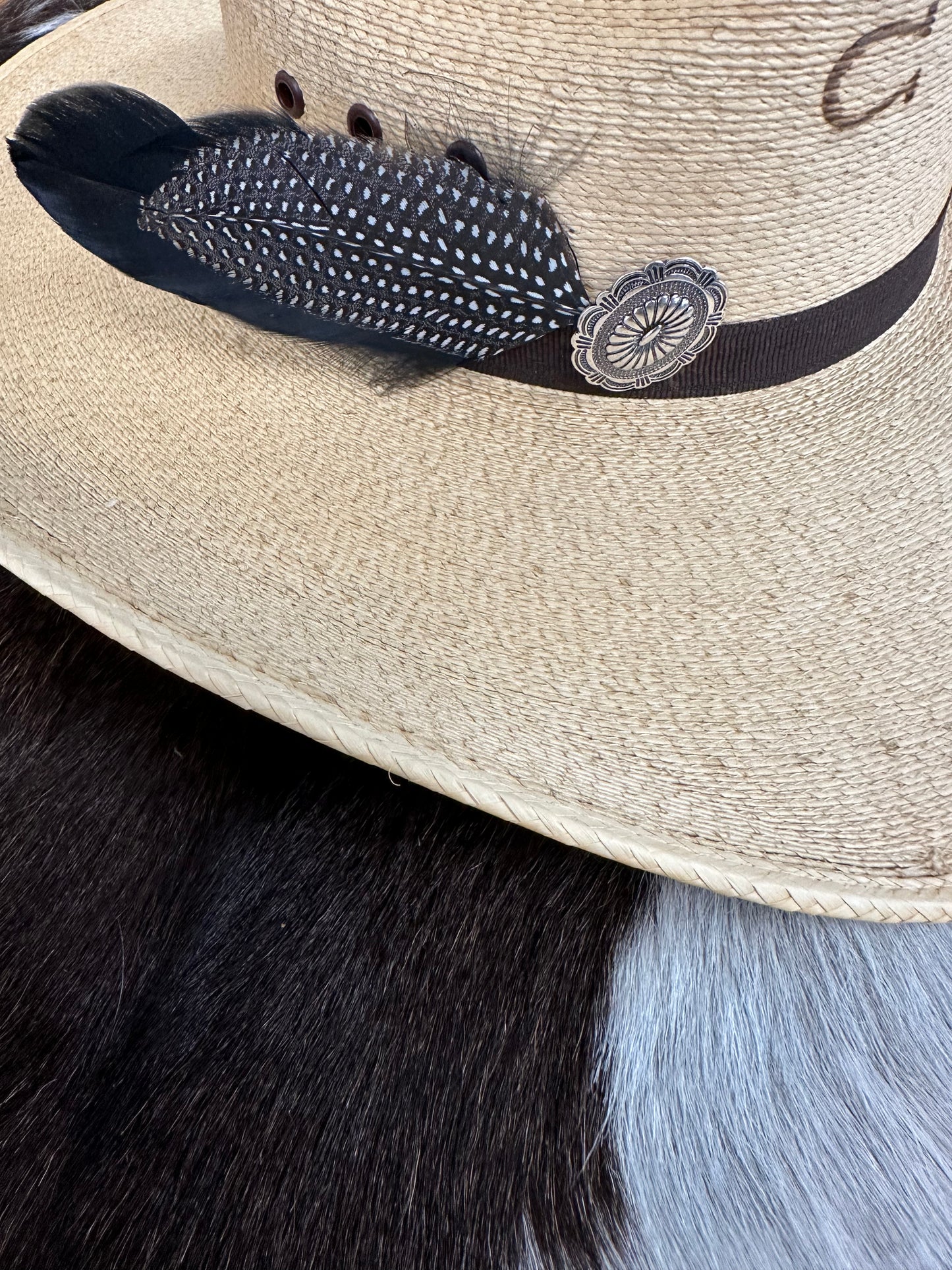 The Black and White Feather Hat Pin