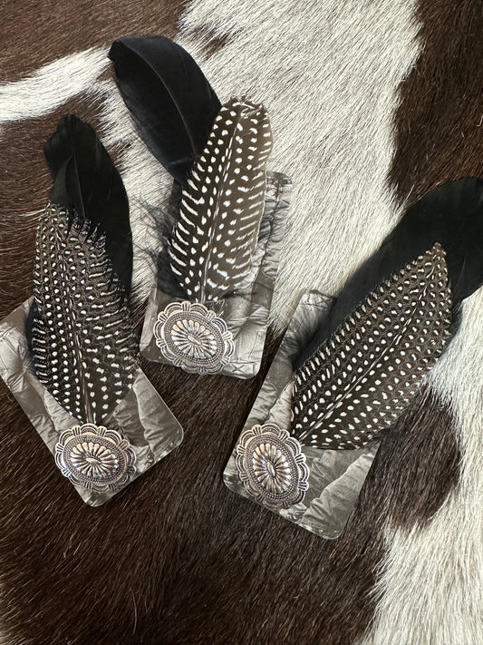The Black and White Feather Hat Pin