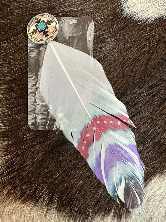 The Colors of the Rainbow Feather Hat Pin
