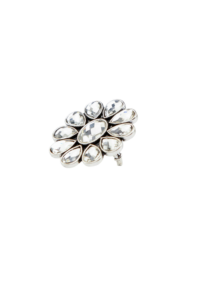The Adjustable Rhinestone Flower Cluster Ring