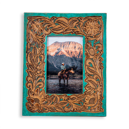 The Time of Traditions Hand-Tooled Photo Frame