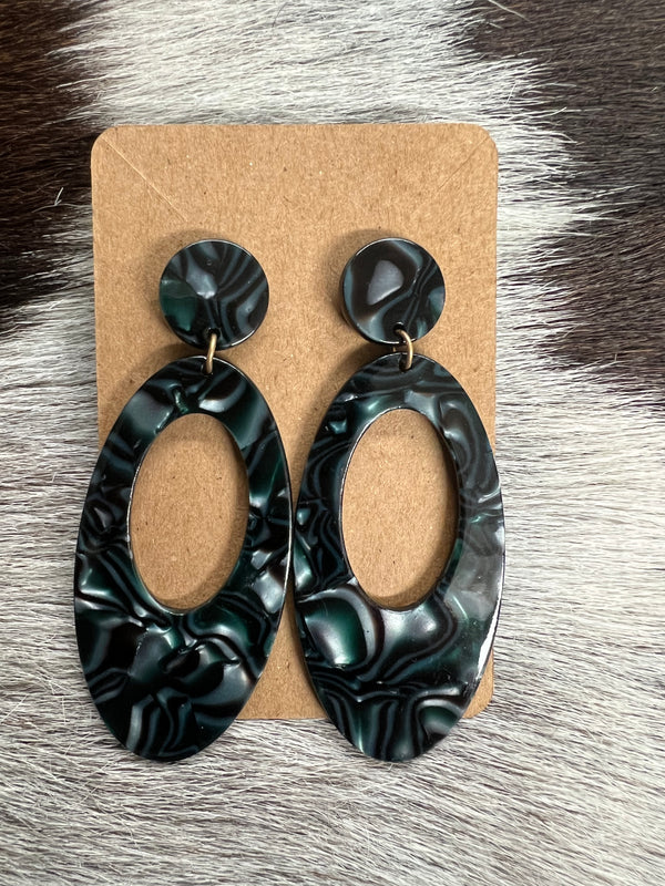 The Emerald Marble Earrings