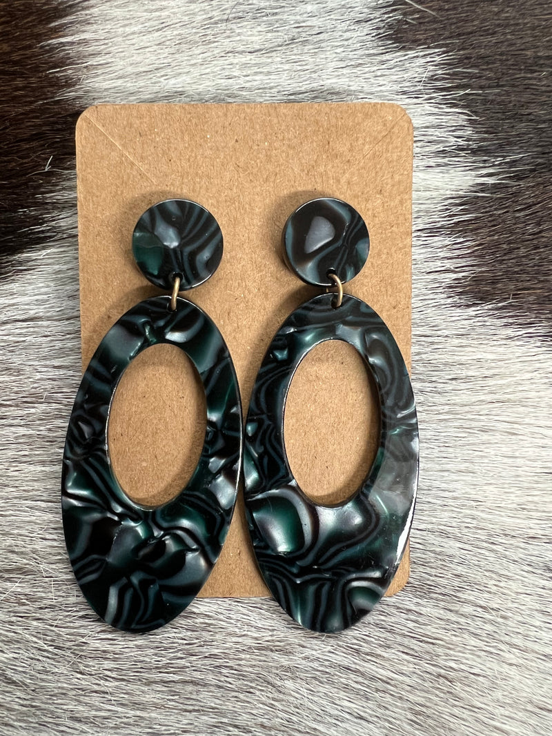 The Emerald Marble Earrings