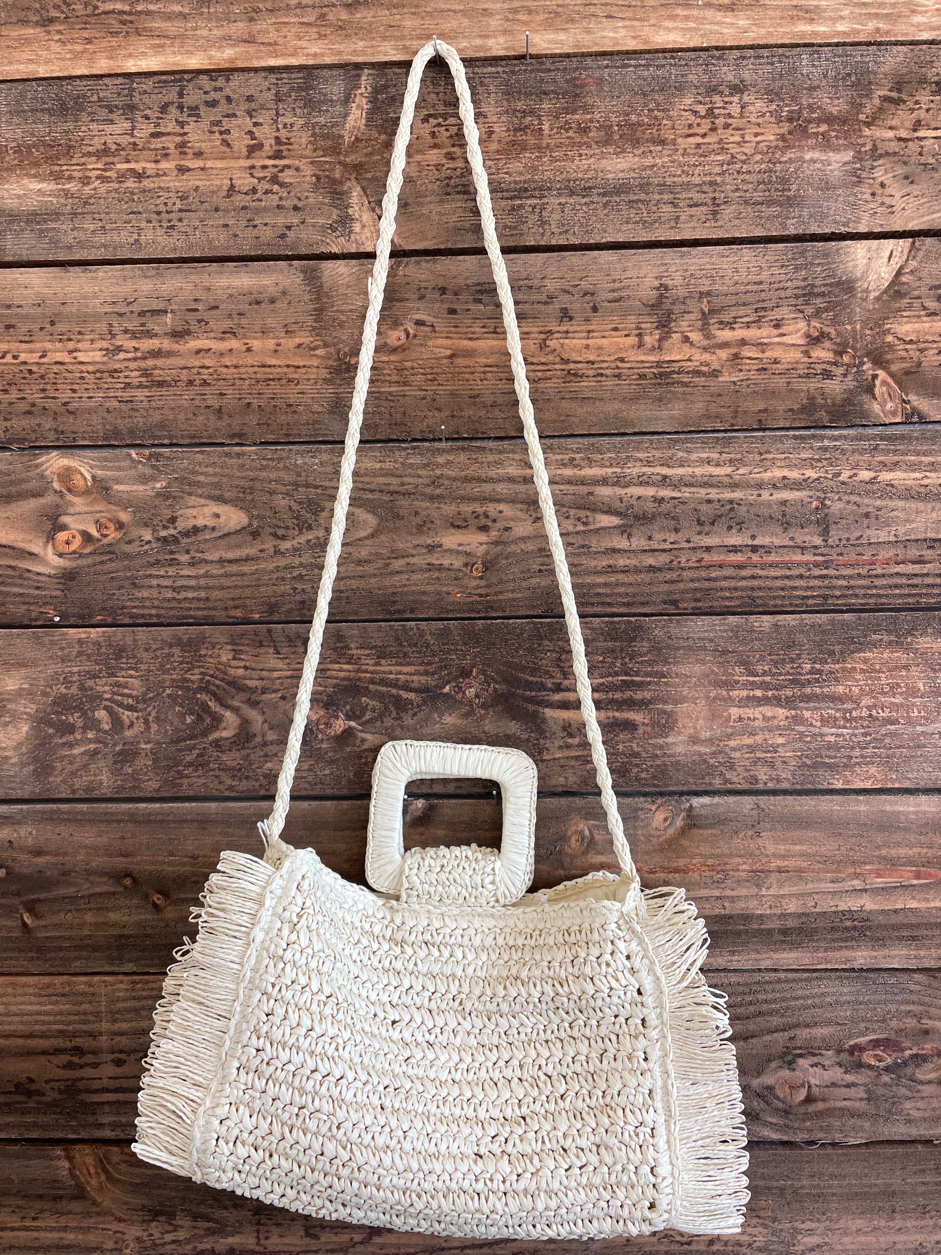 The Lucy Straw Fringe Bag